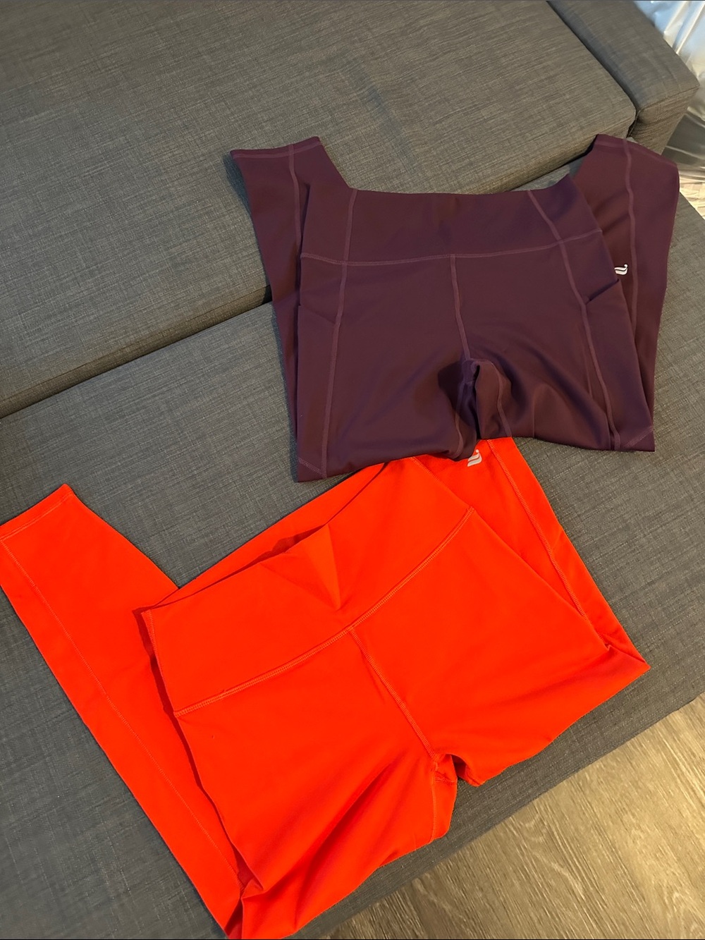 Fabletics High-Rise Legging Duo — Burgundy & Bright Red / Ankle length